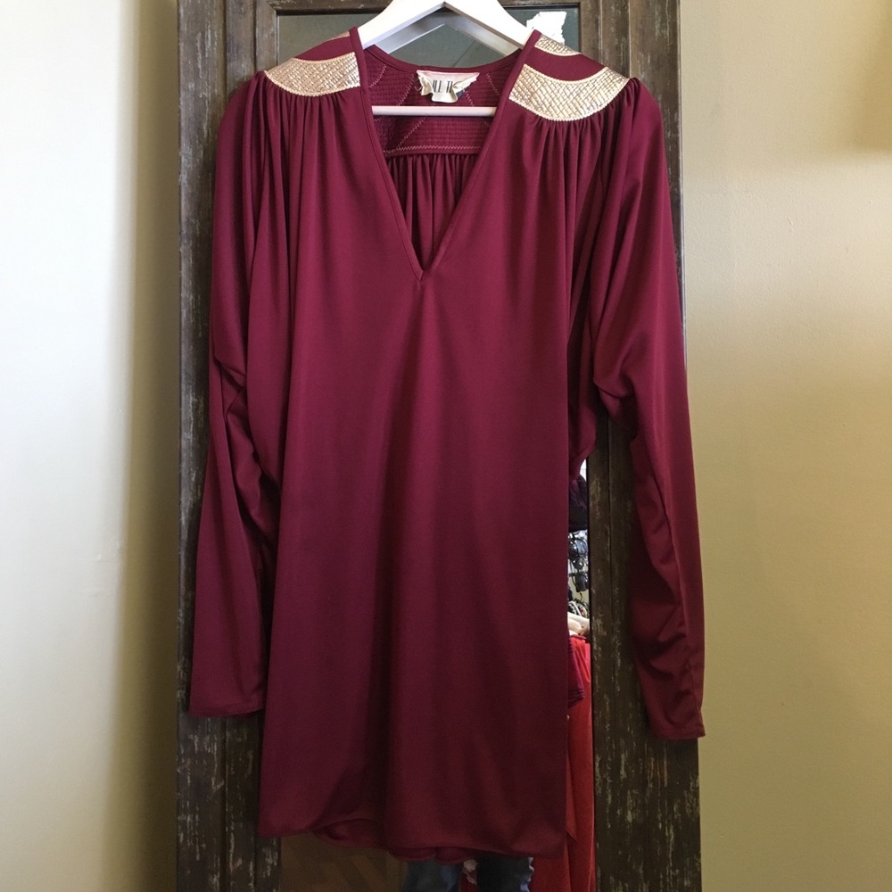 Vintage bill rice tunic top metallic gold